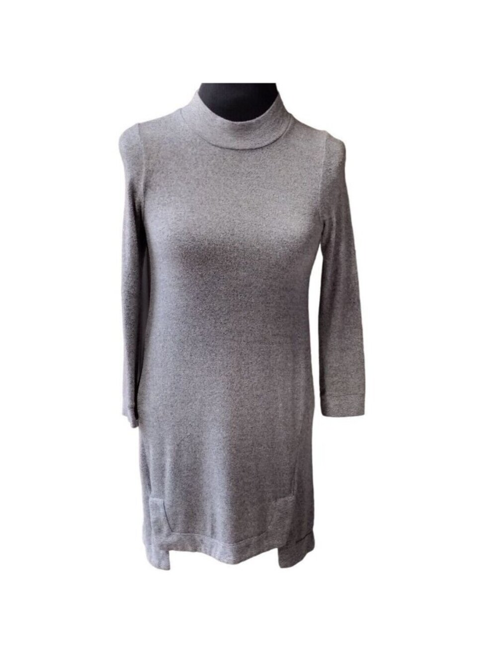 Gianni Bini Dress Small Women's or Youth Large Mini Stretch Jersey Gray Long Sle